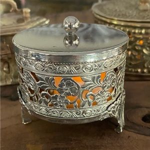 Vintage silver cricket box